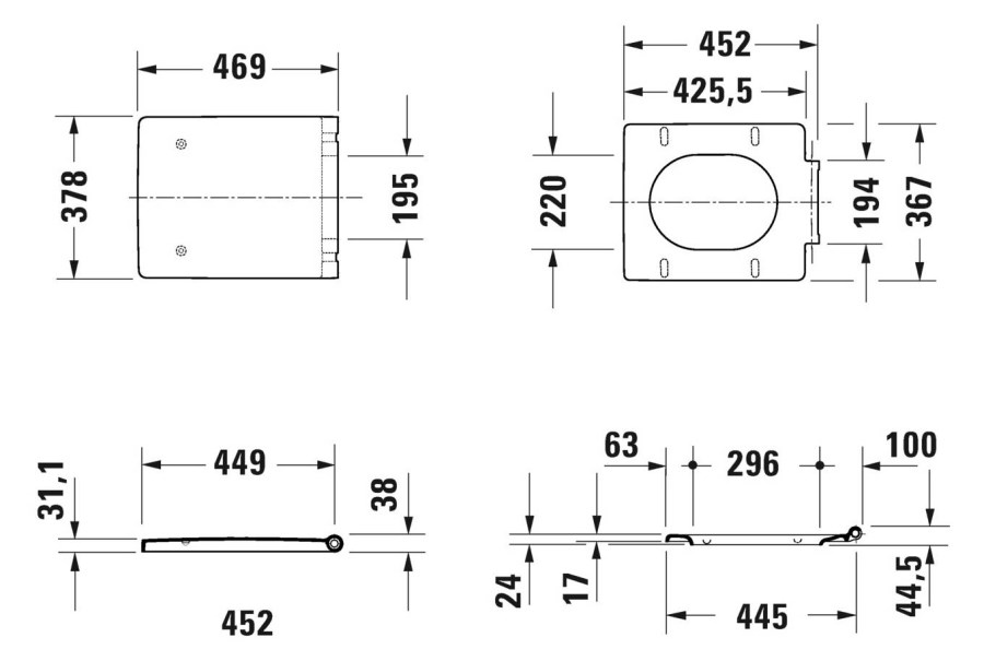 DURAVIT VERO AIR WC sedátko, lesklá bílá