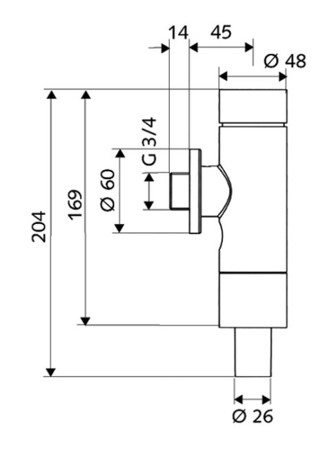 SCHELL SCHELLOMAT Basic SV nástěnný tlakový splachovač WC DN20