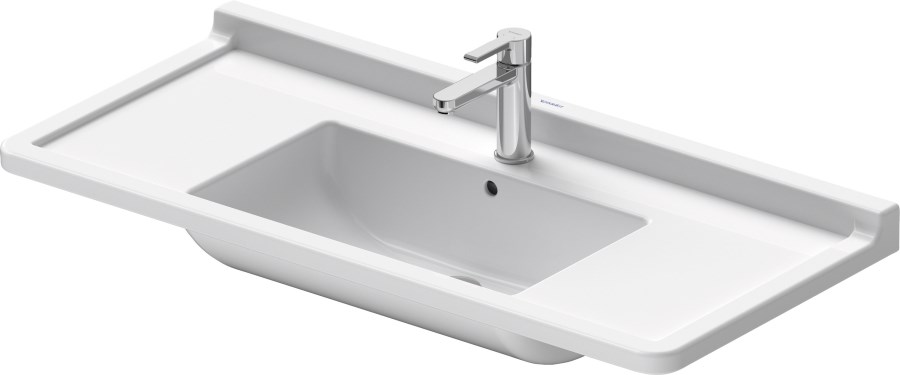 DURAVIT STARCK 3 basin 105 cm, s otvorem pro baterii a přepadem, WonderGliss