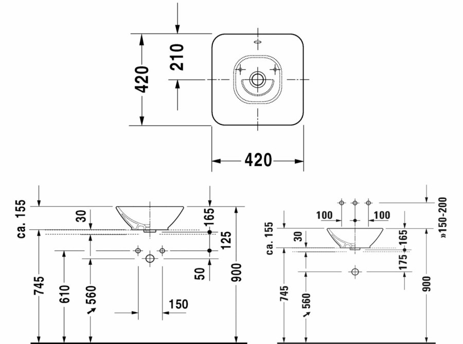 DURAVIT BACINO umyvadlová mísa 42 cm, s přepadem