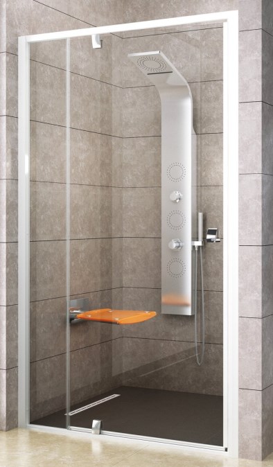 RAVAK PIVOT PDOP2 120 sprchové dveře 120x190 cm, pivotové, bílá/chrom/sklo transparent