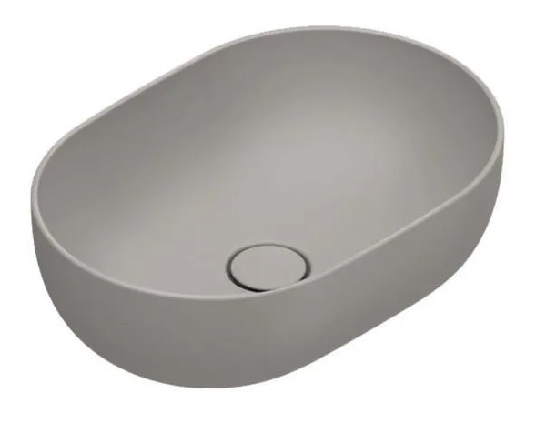 CATALANO SFERA umyvadlová mísa 50 cm, bez přepadu, Cataglaze+Silver Titanium, tortora matt