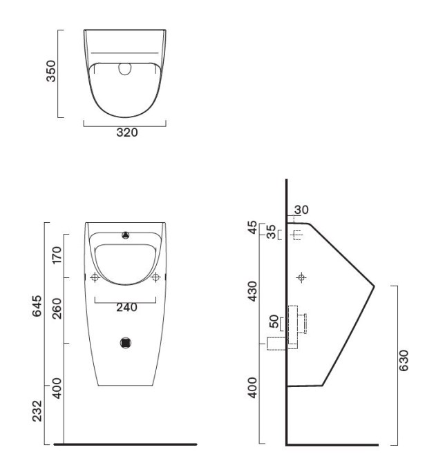 CATALANO COMFORT pisoár, zadní přívod vody, SaveWater splachování, Cataglaze+Silver Titanium