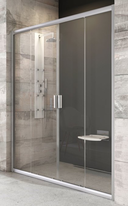 RAVAK BLIX BLDP4 200 sprchové dveře 200x190 cm, posuvné, satin/sklo transparent