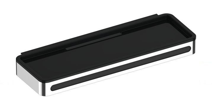 KEUCO PLAN police 288 mm, se stěrkou, nástěnná, chrom/černošedá
