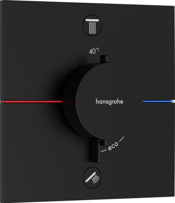 HANSGROHE SHOWERSELECT COMFORT E podomítková termostatická baterie, pro 2 spotřebiče, matná černá