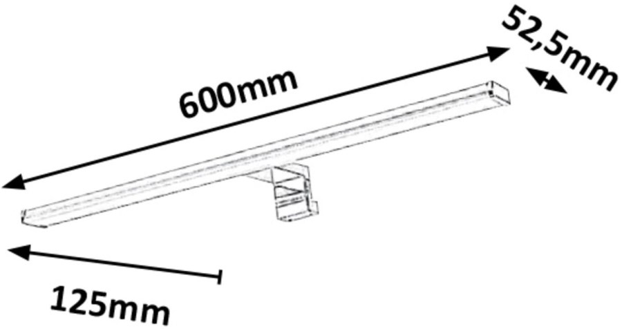 RABALUX LEVON nástěnné LED svítidlo, 4000 K, 840 lm, 600 mm, chrom