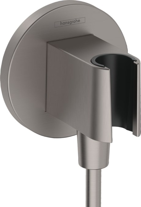 HANSGROHE FIXFIT S držák ruční sprchy s připojením na vodu, kartáčovaný černý chrom