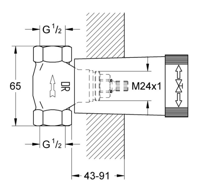 GROHE spodní díl podomítkového ventilu DN15