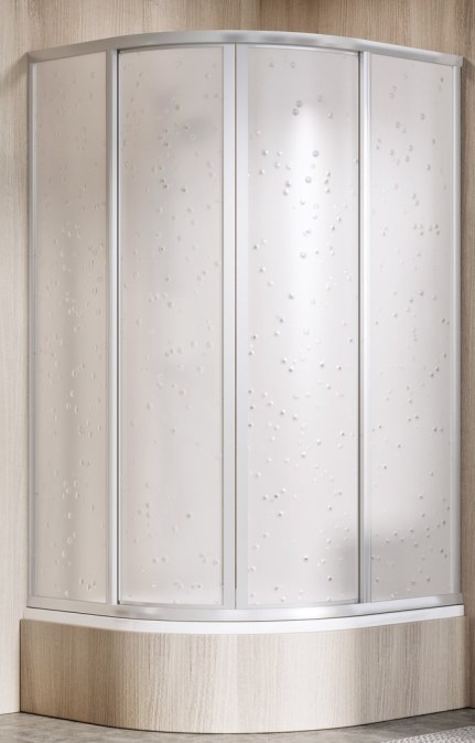 RAVAK SUPERNOVA SKCP4 SABINA 80 sprchový kout 80x80 cm, R500, snížený, posuvné dveře, satin/plast pearl