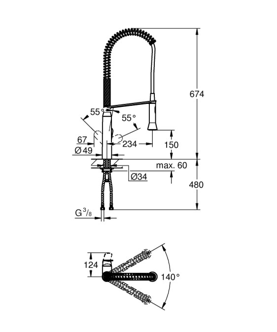 GROHE K7 dřezová armaturen, s flexi ramínkem a sprškou, chrom