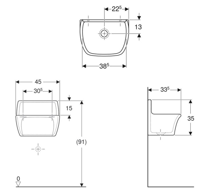 GEBERIT PUBLICA výlevka 45 cm