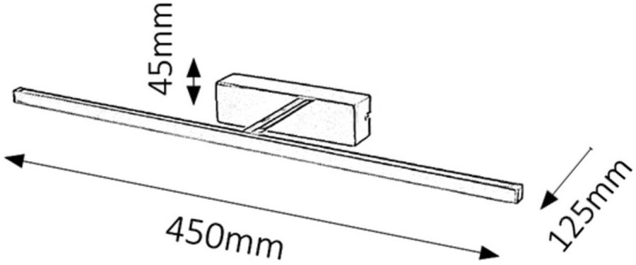 RABALUX PICTURE SLIM nástěnné LED svítidlo, 4000 K, 321 lm, 450 mm, chrom