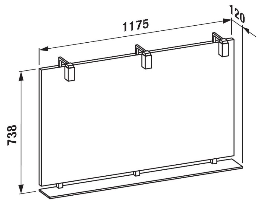 LAUFEN CASE zrcadlo 117,5x73,8 cm, s osvětlením, s poličkou, se senzorem