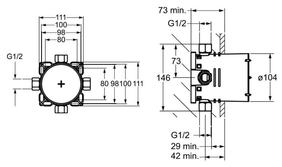 HANSA VAROX podomítkové těleso DN15