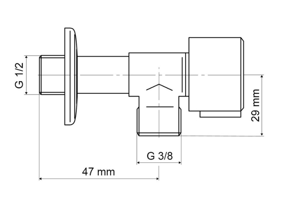 SLOVARM TE-66N rohový ventil 1/2"x3/8", nerez