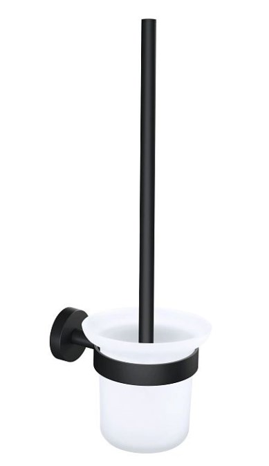 TESA MOON BLACK WC štětka, nástěnná, sklo, černá