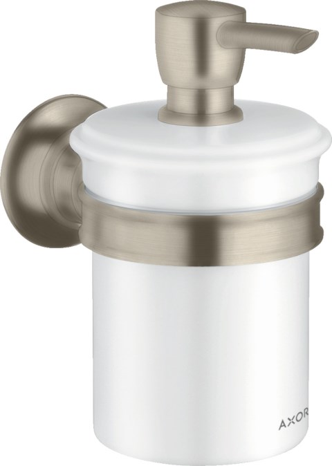 AXOR MONTREUX dávkovač tekutého mýdla 300 ml, nástěnný, porcelán, kartáčovaný nikl