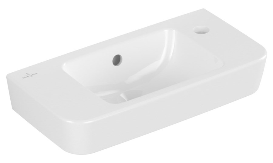 VILLEROY & BOCH O.NOVO umyvátko 50 cm, s otvorem pro baterii vpravo a přepadem, alpská bílá