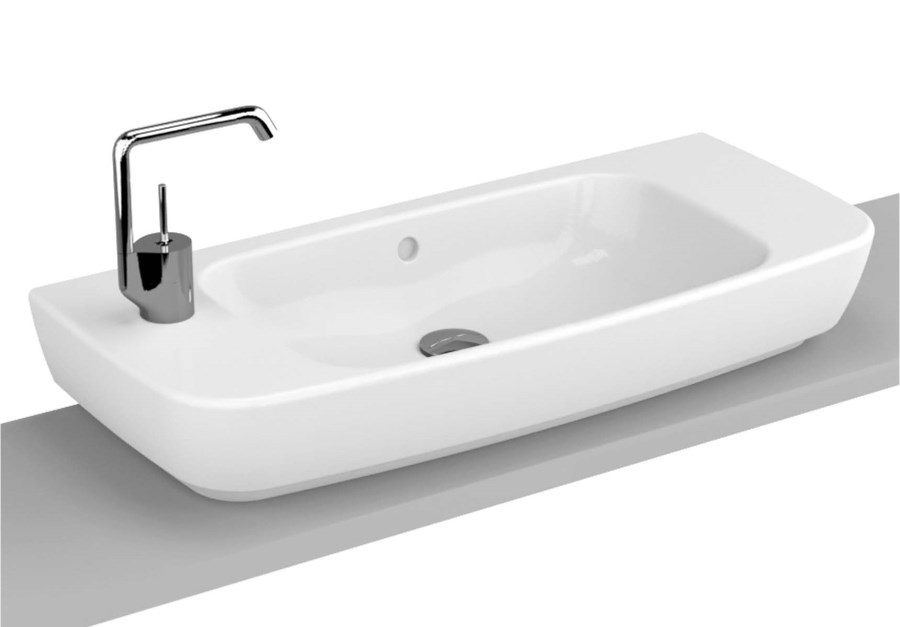 VITRA SHIFT umyvadlo na desku 80 cm, s otvorem pro baterii a přepadem