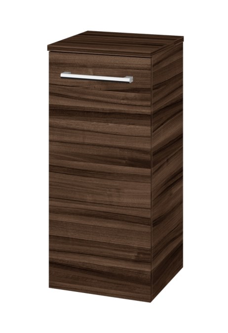 DŘEVOJAS DOS SND 35 nízká schrank 35,5x36x79,3 cm, 1 türen, panty vlevo, úchytka chrom, ořech