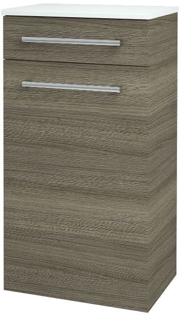 DŘEVOJAS nízká skříň 505x360x938mm, závěsná, s košem, se zásuvkou, D03 cafe/D03 cafe
