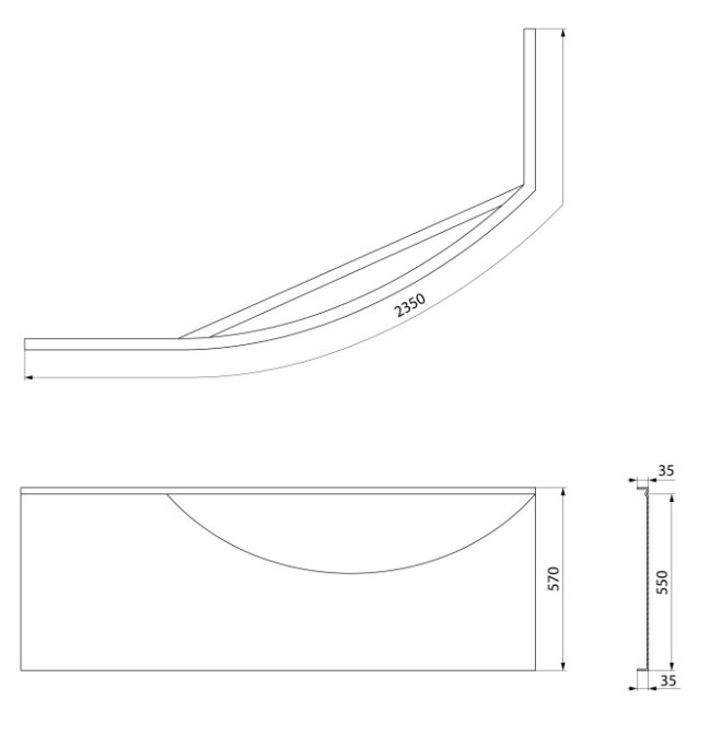 POLYSAN MAMBA L čelní panel k vaně 170x57 cm, levý
