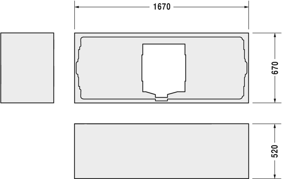 DURAVIT D-CODE nosič vany 1670x670 mm, pro vanu 700097