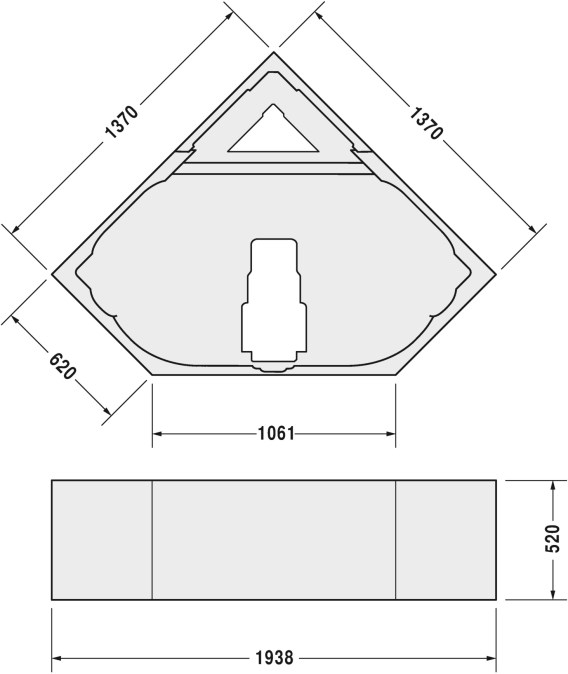 DURAVIT D-CODE nosič vany 1938x1370 mm, pro rohovou vanu 700137