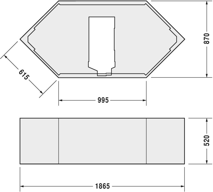 DURAVIT D-CODE nosič vany 1865x870 mm, pro šestihrannou vanu 700138