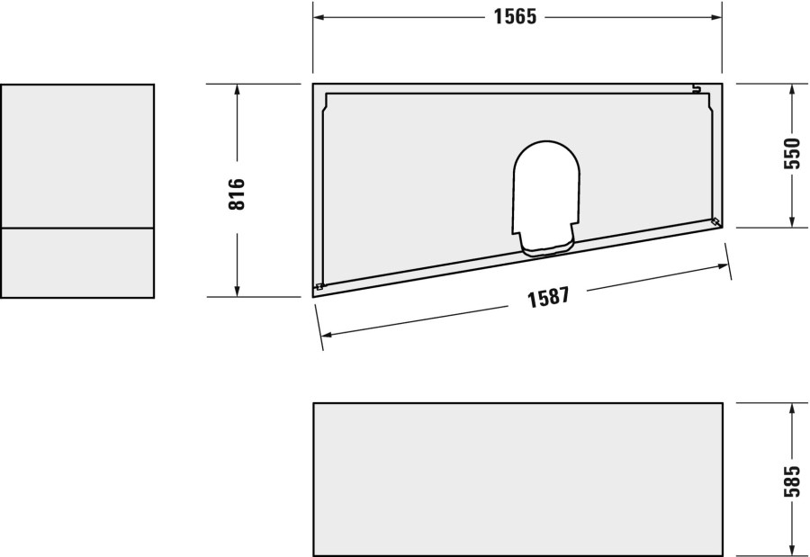 DURAVIT NO.1 nosič vany 1587x816 mm, pro vanu 700506