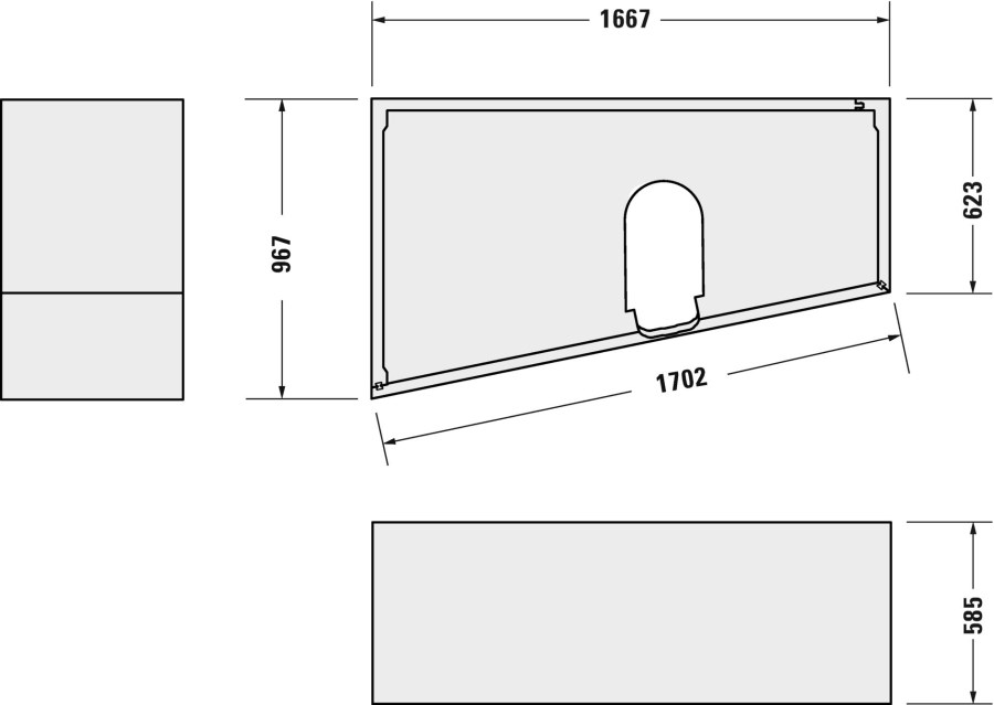 DURAVIT NO.1 nosič vany 1702x967 mm, pro vanu 700508
