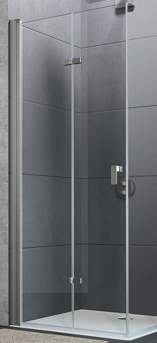 HÜPPE DESIGN PURE sprchové dveře 90x200 cm, skládací, levé, stříbrná matná/sklo čiré