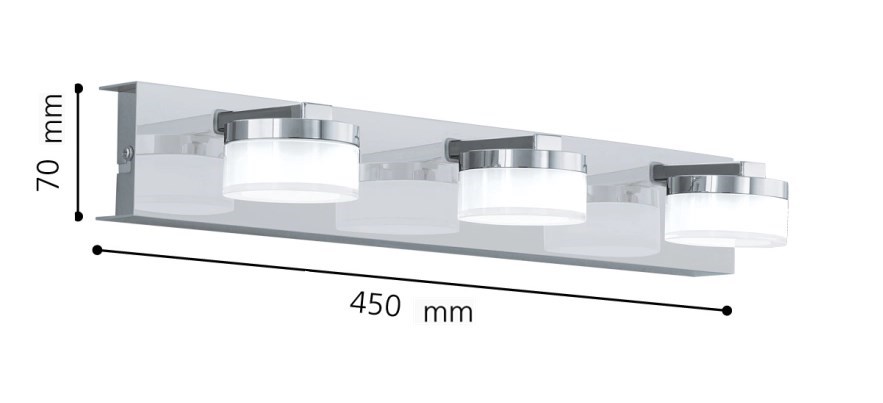 EGLO ROMENDO 1 nástěnné LED svítidlo, 3000 K, 1620 lm, 450 mm, chrom