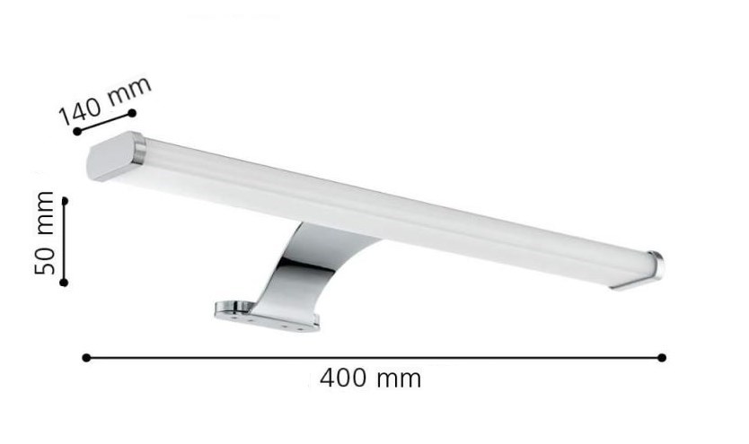 EGLO VINCHIO LED svítidlo na zrcadlo, 3000 K, 1050 lm, 400 mm, chrom
