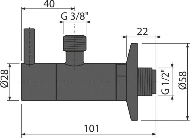 ALCA rohový ventil 1/2"x3/8", s filtrem, matt schwarz
