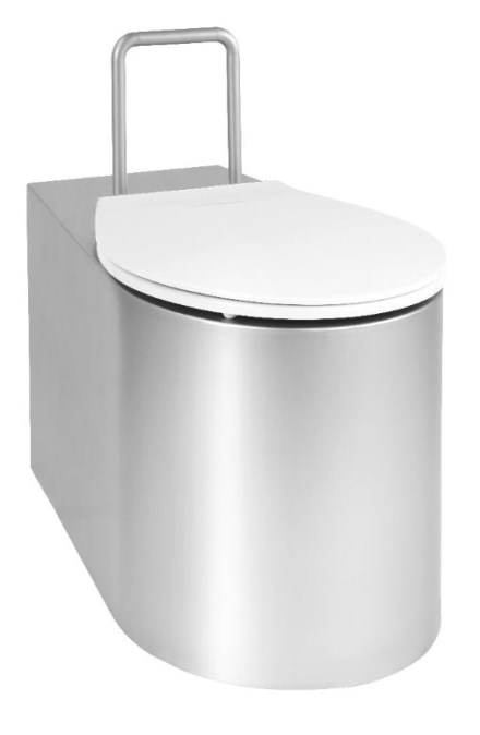 AZP BRNO bezbariérové stacionární WC, se sedátkem, zadní odpad, nerez
