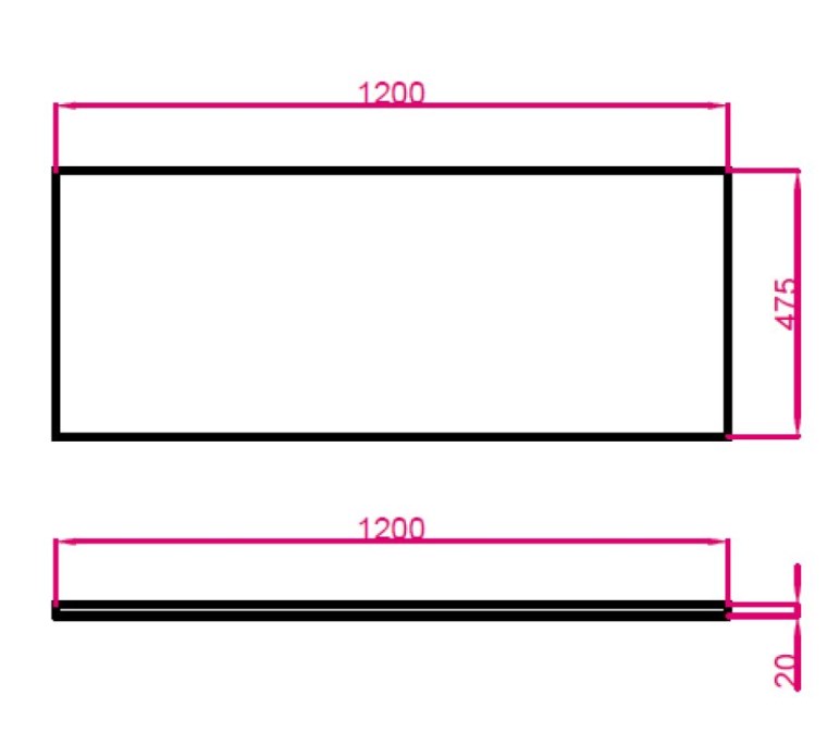 TECHNISTONE MODULAR deska pod waschtisch 120x47,5x2 cm, Brilliant White 20 LE 156