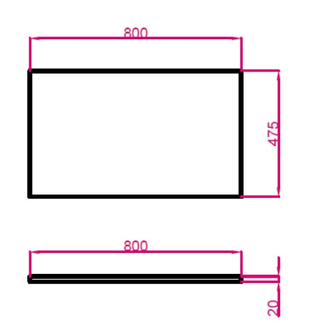 TECHNISTONE MODULAR deska pod umyvadlo 80x47,5x2 cm, Gobi Grey 20 LE 156