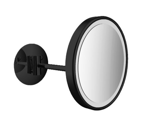 EMCO CONCEPT BLACK kosmetické zrcátko 203 mm, zvětšovací, s osvětlením, černá