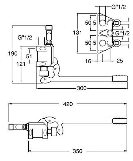 SILFRA samouzavírací ventil s pedály, směšovací, chrom