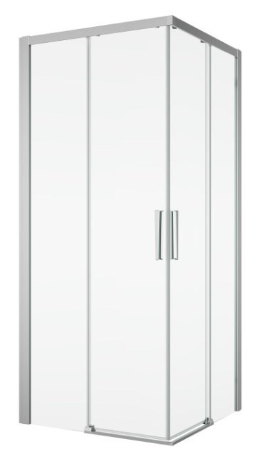 RONAL DIVERA D22SE2B sprchový kout 90x90 cm, rohový vstup, posuvné dveře, aluchrom/čiré sklo
