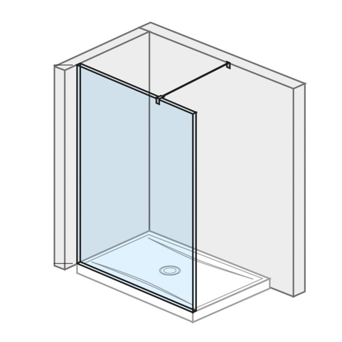 JIKA PURE stěna walk-in 130x200 cm, stříbrná/transparentní sklo