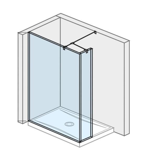 JIKA PURE stěna walk-in 120x200 cm, stříbrná/transparentní sklo