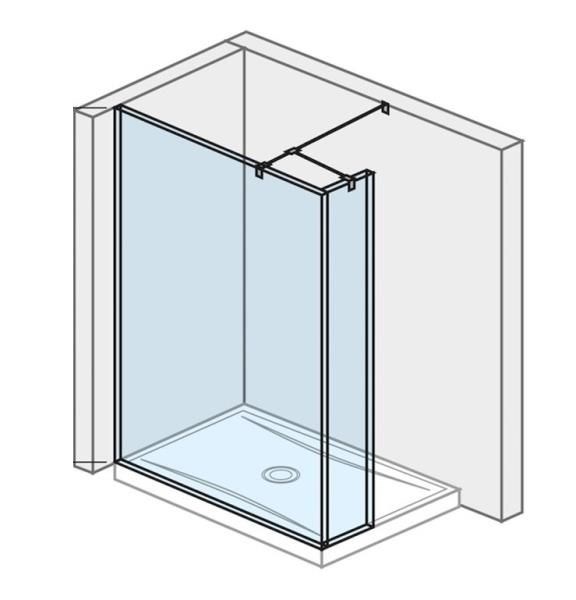 JIKA PURE stěna walk-in 130x200 cm, stříbrná/transparentní sklo