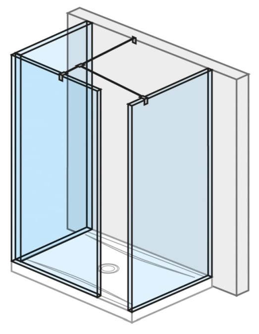 JIKA PURE stěna walk-in 79,4×200 cm, stříbrná/transparentní sklo