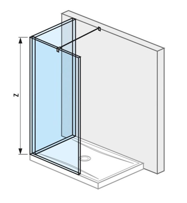 JIKA PURE stěna walk-in L 120x200 cm, stříbrná/transparentní sklo