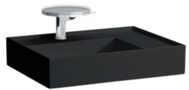KARTELL BY LAUFEN umyvadlo 60 cm, s otvorem pro baterii, bez přepadu, lesklá černá