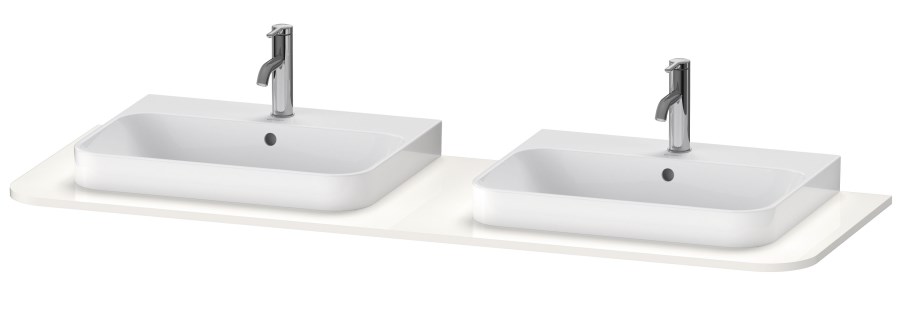 DURAVIT HAPPY D.2 deska pod umyvadlo s 2 výřezy 160x55x1,6 cm, bílá vysoký lesk