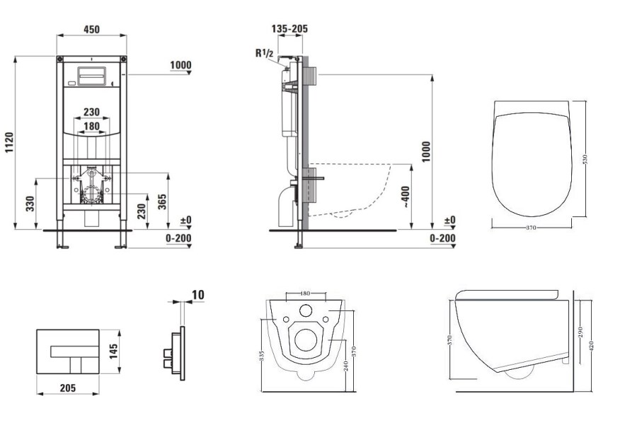 ARTCERAM FILE 2.0 závěsné WC s montážním prvkem Laufen Ineo, Rimless splachování, SoftClose sedátko, chromové tlačítko
